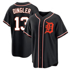 Detroit Tigers #13 Dillon Dingler Player Black Fashion Out Home Game Stitched Baseball Jersey