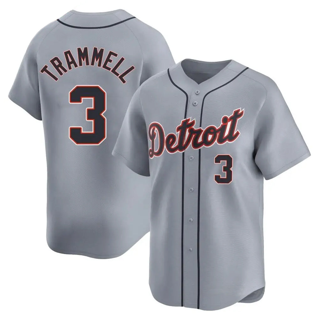 Detroit Tigers #3 Alan Trammell Player Gray Home Limited Stitched Baseball Jersey