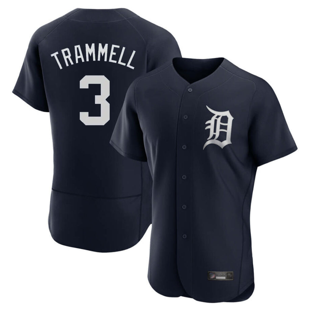 Detroit Tigers #3 Alan Trammell Player Navy Limited Elite Home Stitched Baseball Jersey
