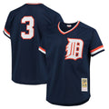 Detroit Tigers #3 Alan Trammell Player Navy Mitchell & Ness 1984 Mesh Batting Practice  T-shirt Stitched Baseball Jersey