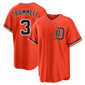 Detroit Tigers #3 Alan Trammell Player Orange Home Game Stitched Baseball Jersey