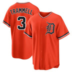 Detroit Tigers #3 Alan Trammell Player Orange Home Game Stitched Baseball Jersey