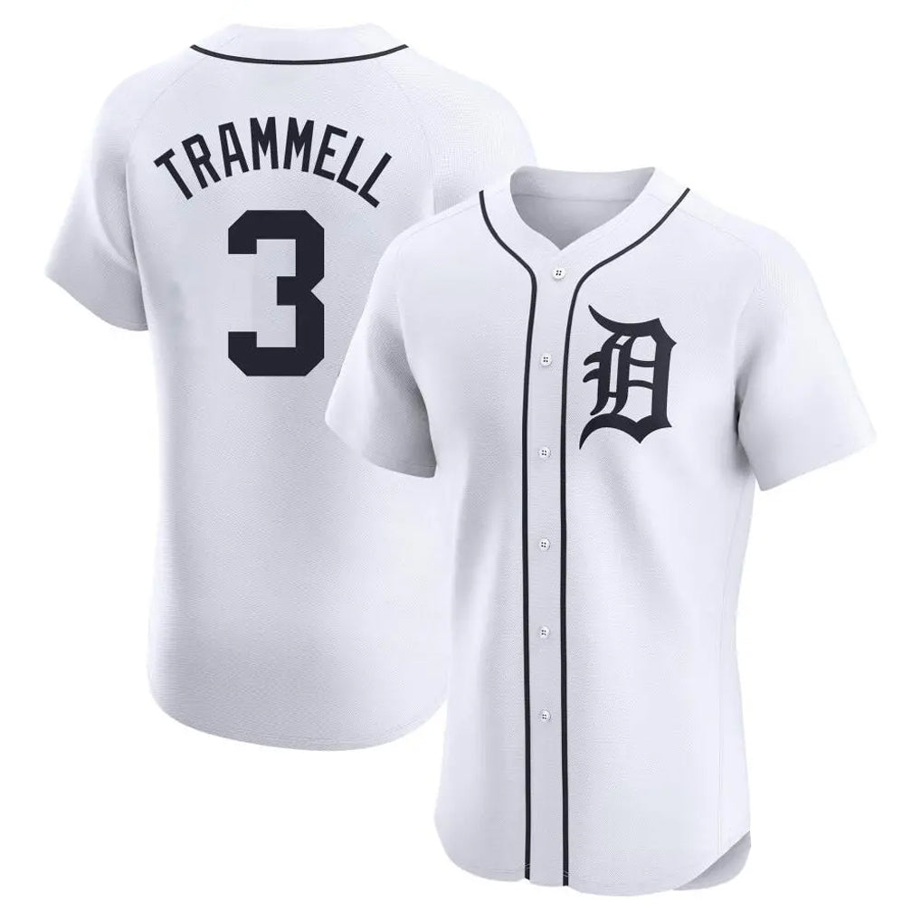 Detroit Tigers #3 Alan Trammell Player White Limited Elite Home Stitched Baseball Jersey