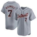 Detroit Tigers #7 Kevin McGonigle Player Gray Home Limited Stitched Baseball Jersey