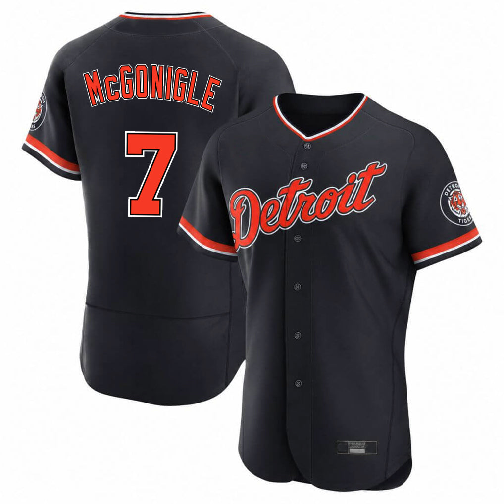 Detroit Tigers #7 Kevin McGonigle Player Navy Limited Elite Home Game Stitched Baseball Jersey