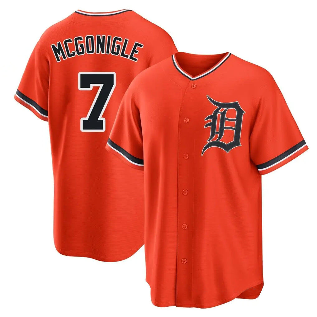Detroit Tigers #7 Kevin McGonigle Player Orange Home Game Stitched Baseball Jersey