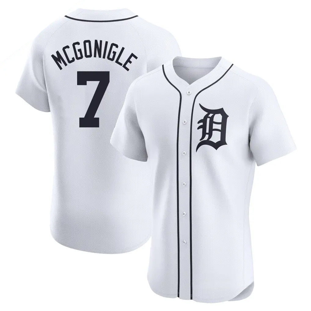 Detroit Tigers #7 Kevin McGonigle Player White Limited Elite Home Stitched Baseball Jersey
