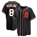 Detroit Tigers #8 Matt Vierling Player Black Fashion Out Home Game Stitched Baseball Jersey
