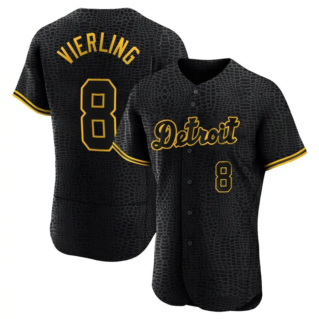 Detroit Tigers #8 Matt Vierling Player Black Snake Skin City Limited Elite Home Stitched Baseball Jersey
