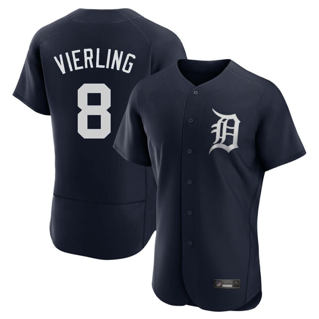 Detroit Tigers #8 Matt Vierling Player Navy Limited Elite Home Stitched Baseball Jersey