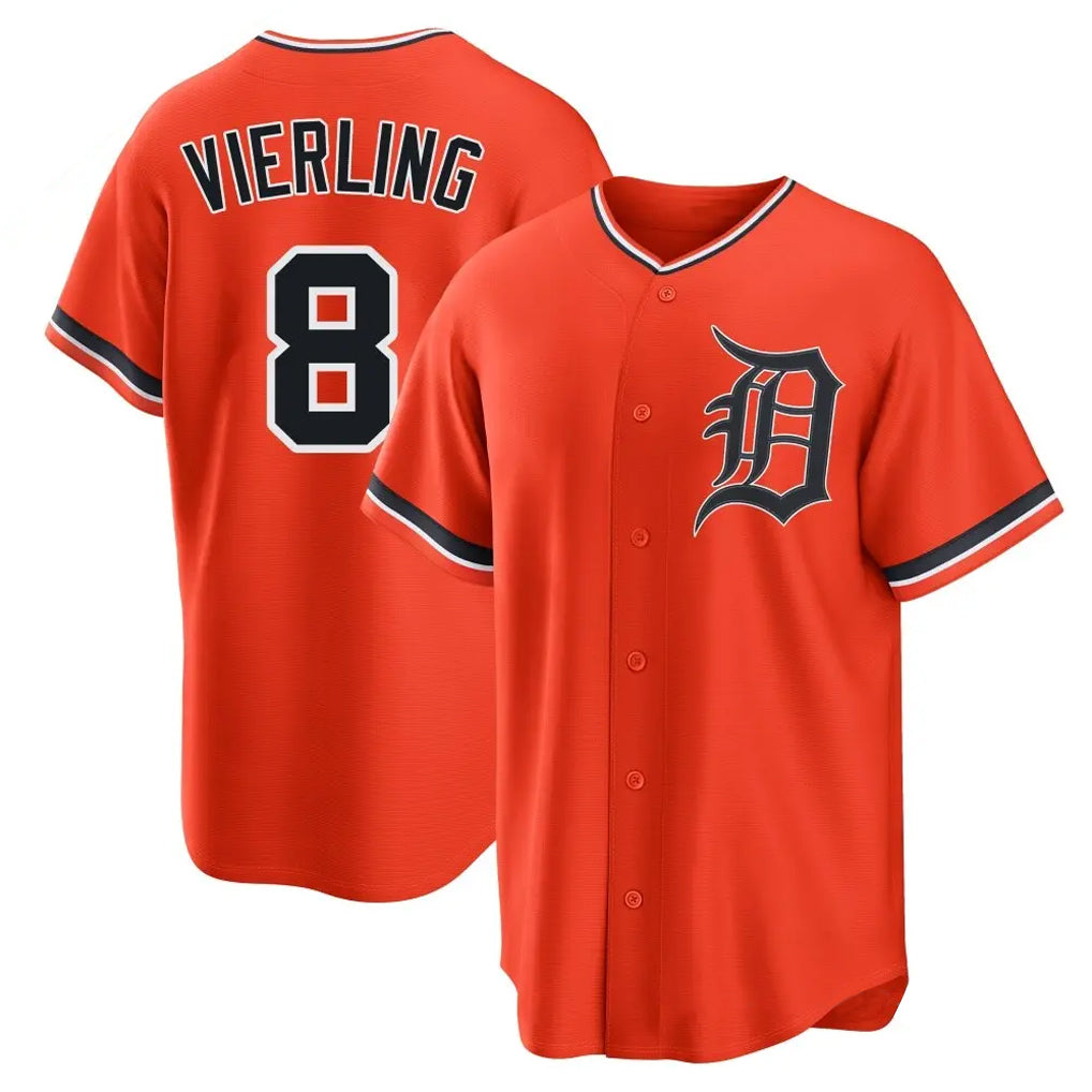 Detroit Tigers #8 Matt Vierling Player Orange Home Game Stitched Baseball Jersey