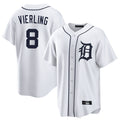 Detroit Tigers #8 Matt Vierling Player White Home Game Stitched Baseball Jersey
