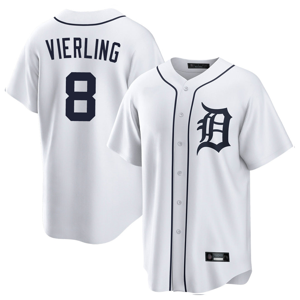 Detroit Tigers #8 Matt Vierling Player White Home Game Stitched Baseball Jersey