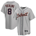 Detroit Tigers #8 Matt Vierling Player Gray Home Game Stitched Baseball Jersey