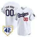 Dodgers 2024 Jackie Robinson Patch Vapor Premier Limited Custom Jersey – White Baseball Jersey