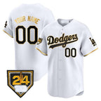 Dodgers 2024 Spring Training Patch Vapor Premier Limited Custom Jersey – White Gold Baseball Jersey