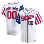 Dodgers White 2024 Independence Day Vapor Premier Limited Custom Jersey V2 – All Stitched-White Baseball Jersey