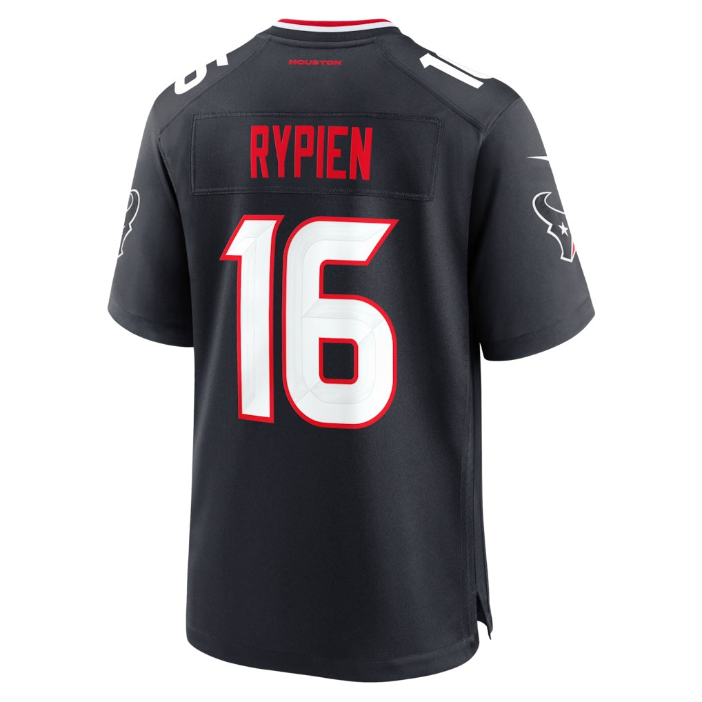 H.Texans #16 Brett Rypien Navy Team Game Football Jersey