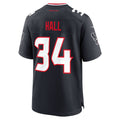 H.Texans #34 Bryce Hall Navy Team Game Football Jersey