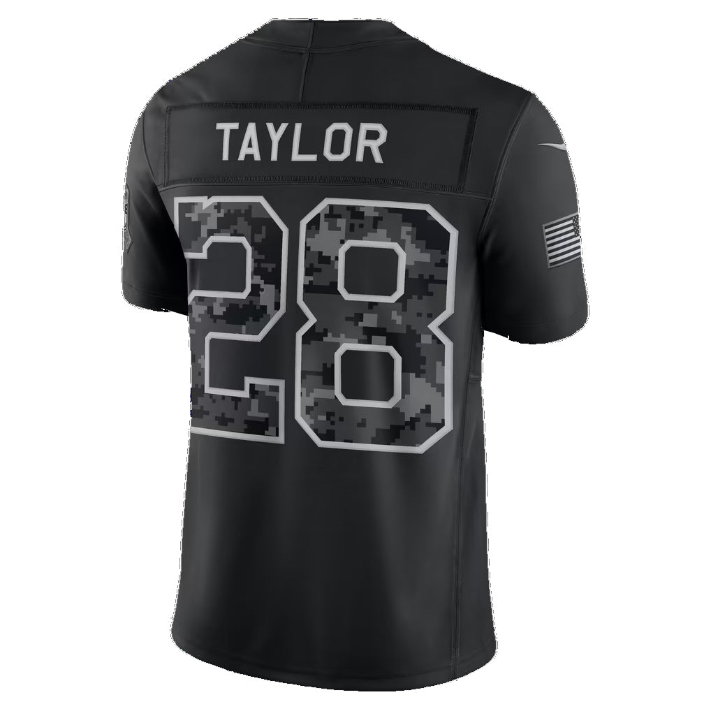 IN.Colts #28 Jonathan Taylor Black 2026 Salute to Service Stitched Limited Football Jersey