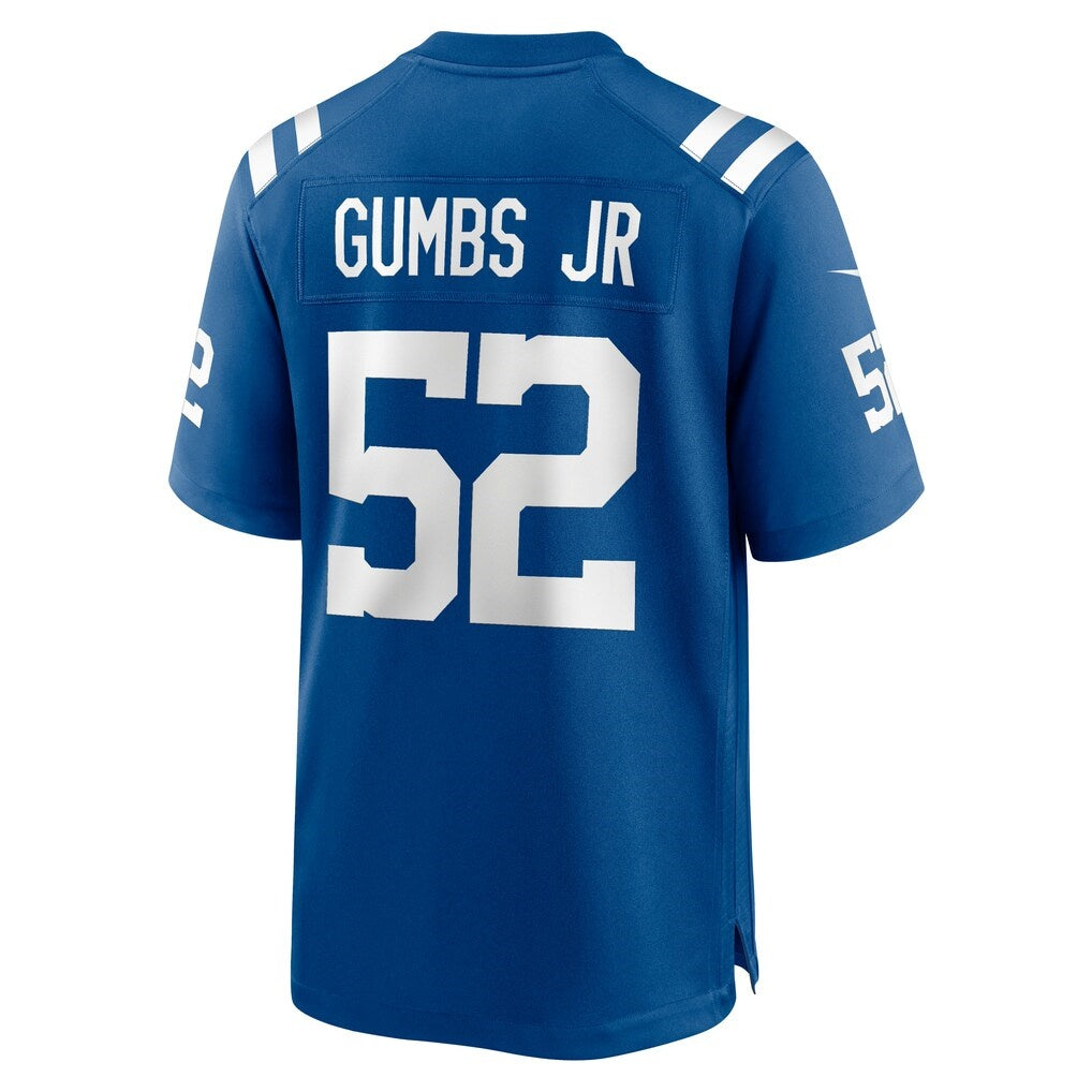 IN.Colts #52 George Gumbs Jr. Royal Team Game Football Jersey