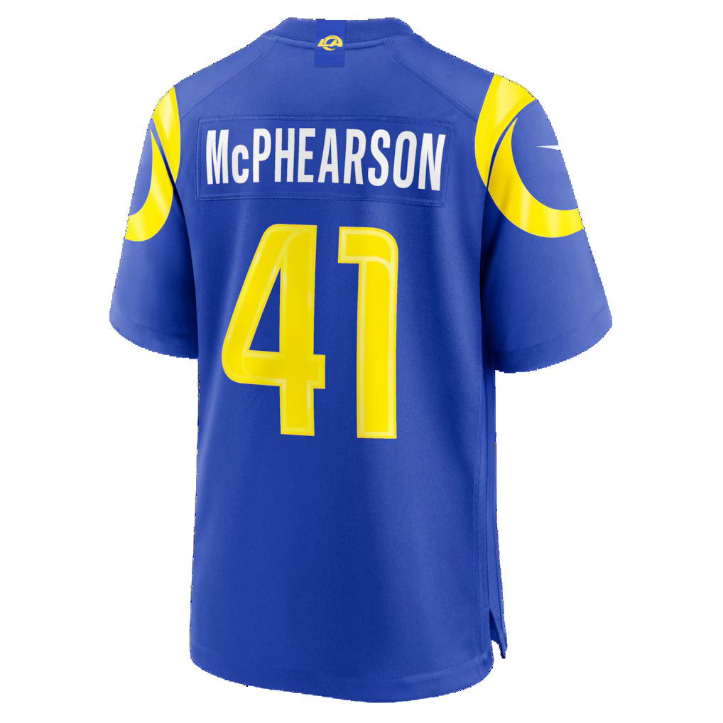 LA.Rams #41 Zech McPhearson Royal Team Game Football Jersey