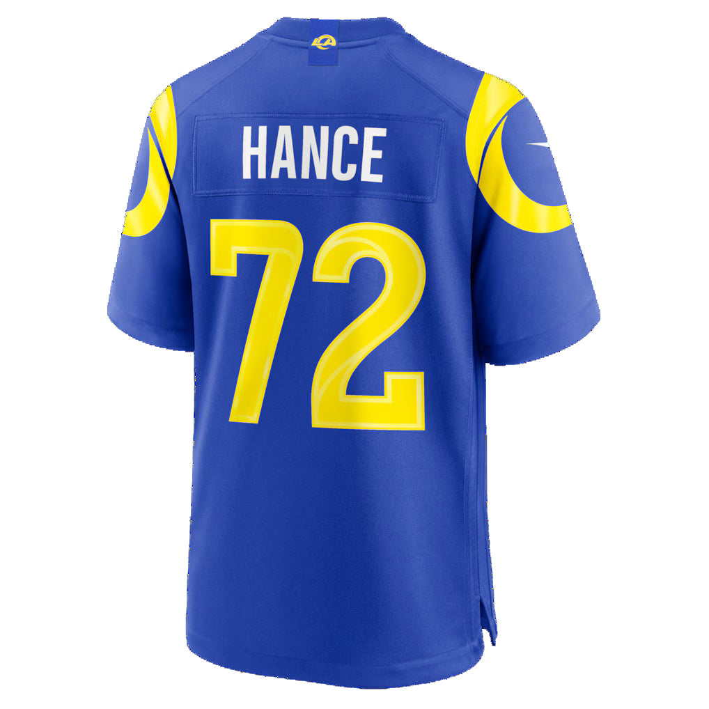 LA.Rams #72 Blake Hance Royal Team Game Football Jersey