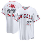 Los Angeles Angels #27 Mike Trout 2026 All-Star Edition Stars & Stripes White Stadium Baseball Jersey