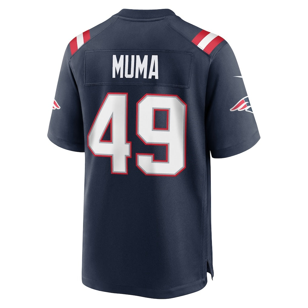 NE.Patriots #49 Chad Muma Navy Team Game Football Jersey