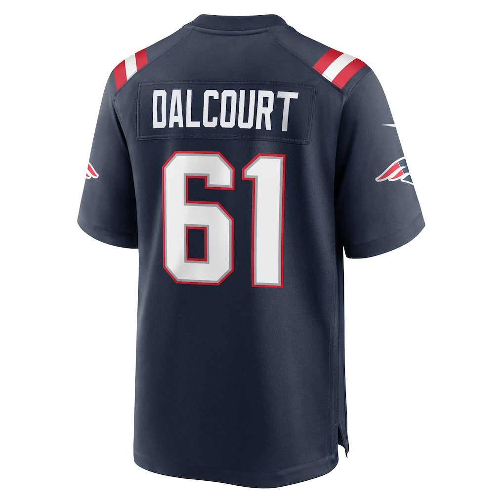 NE.Patriots #61 Darrian Dalcourt Navy Team Game Football Jersey