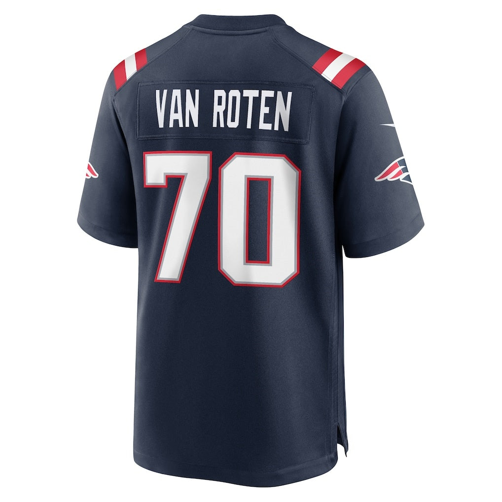 NE.Patriots #70 Greg Van Roten Navy Team Game Football Jersey