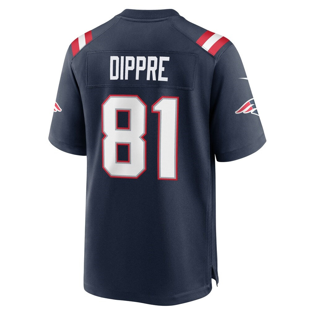 NE.Patriots #81 CJ Dippre Navy Team Game Football Jersey
