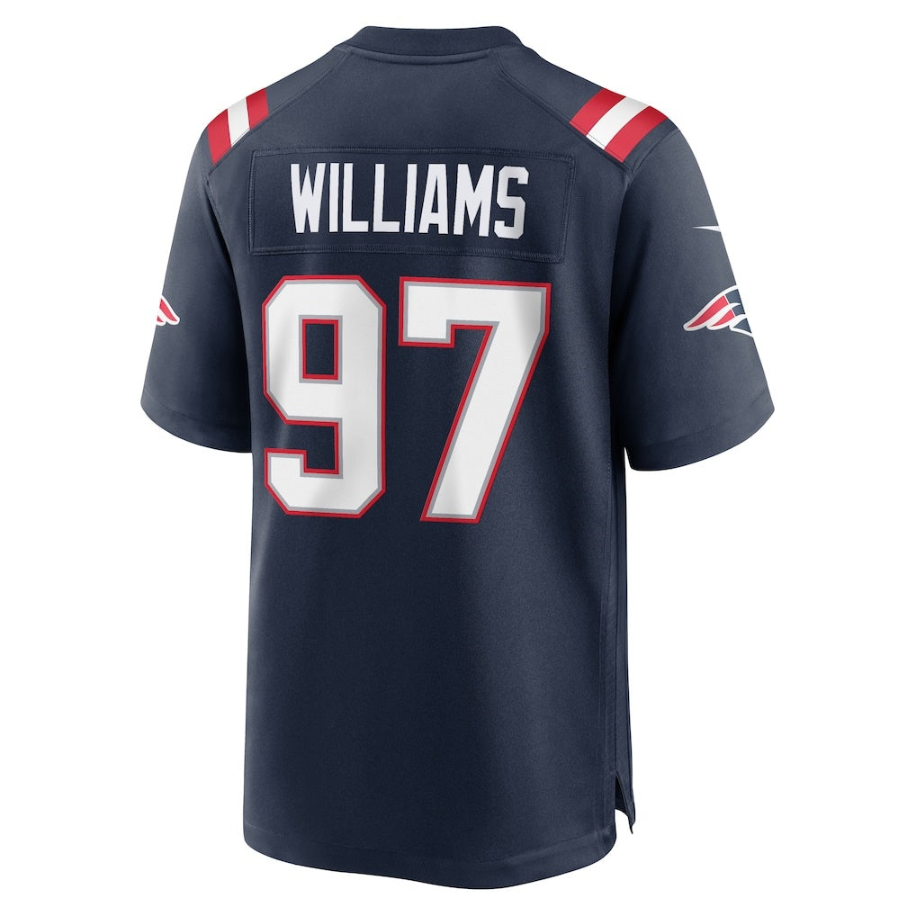 NE.Patriots #97 Milton Williams Navy Team Game Football Jersey