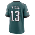 P.Eagles #13 Dontayvion Wicks Midnight Green Team Game Football Jersey