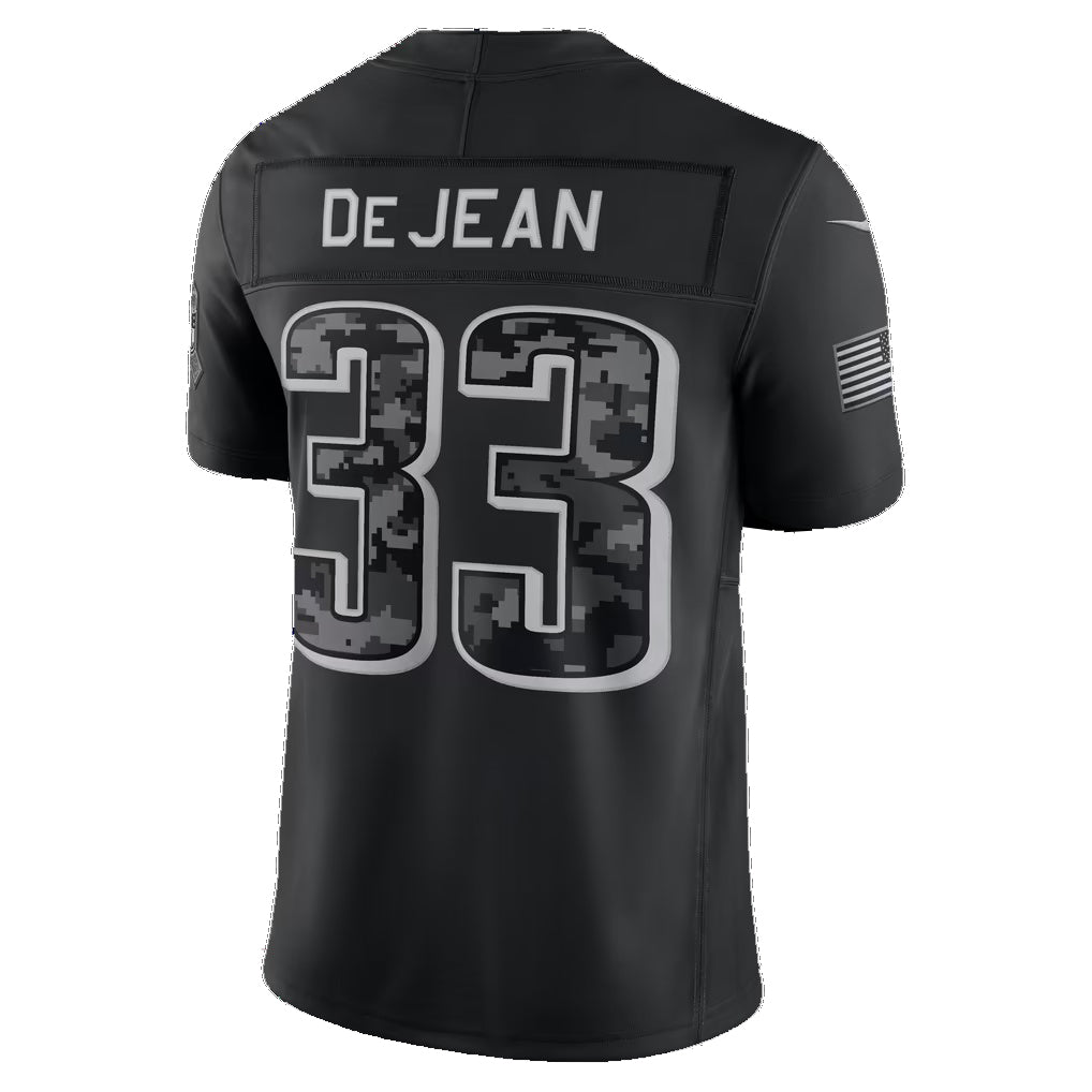 P.Eagles #33 Cooper DeJean Black 2026 Salute to Service Stitched Limited Football Jersey