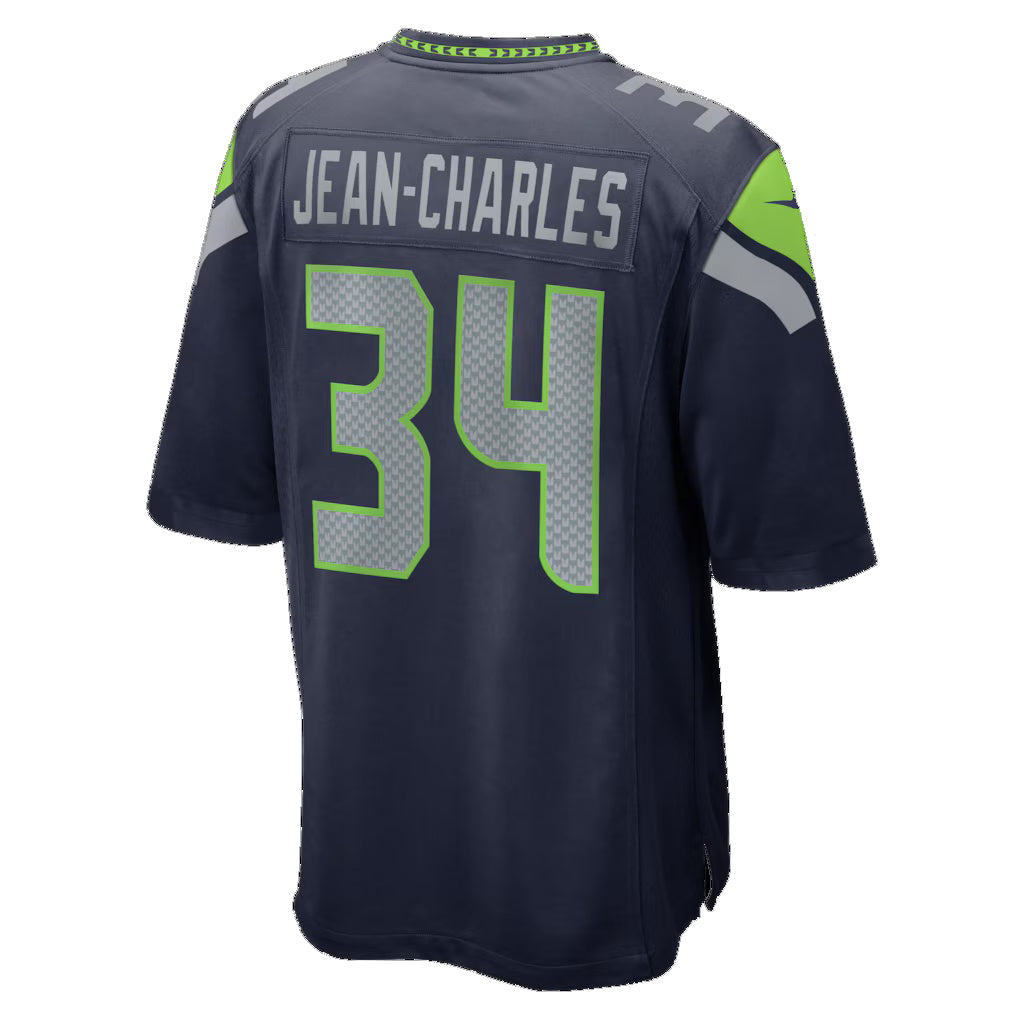 S.Seahawks #34 Shemar Jean-Charles College Navy Team Game Football Jersey
