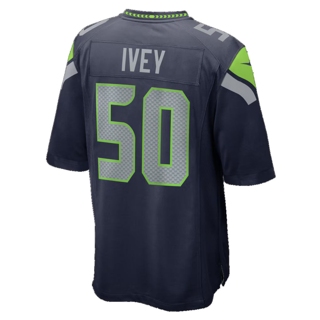S.Seahawks #50 Jared Ivey College Navy Team Game Football Jersey