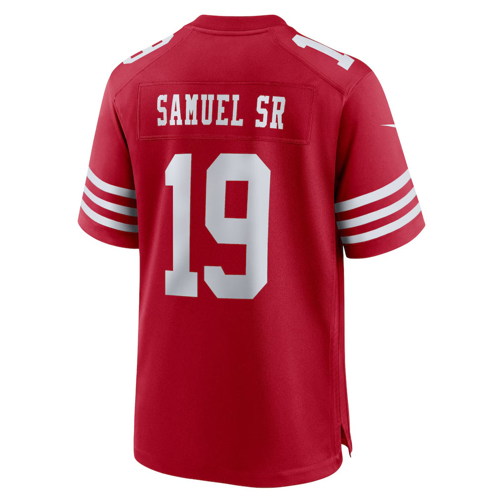 SF.49ers #19 Deebo Samuel Sr Scarlet Team Game Football Jersey