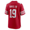 SF.49ers #19 Deebo Samuel Sr Scarlet Team Game Football Jersey