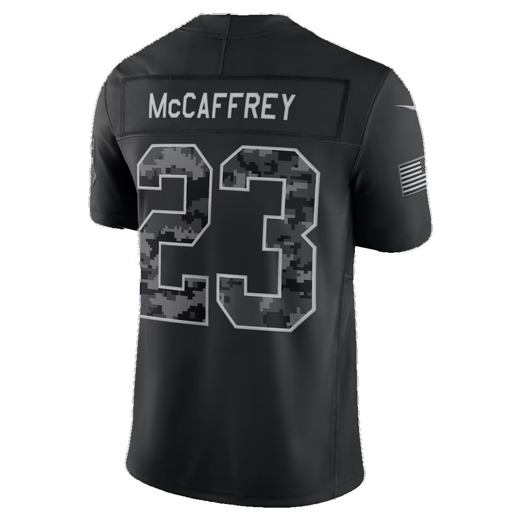 SF.49ers #23 Christian McCaffrey Black 2026 Salute to Service Stitched Limited Football Jersey