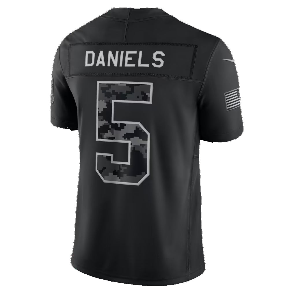 W.Commanders #5 Jayden Daniels Black 2026 Salute to Service Stitched Limited Football Jersey